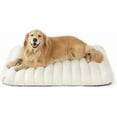 thumbnail image 1 of Cute Orthopedic Dog Bed for Extra Large Dogs, Waterproof Chic Flat Pet Mat with Removable Washable Cover, Fuzzy Thick Egg Crate Foam Pet Mattress for Indoor Use (44" x 32",Cream, 1 of 10