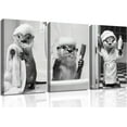 thumbnail image 1 of Cute Otter Bathroom Canvas Wall Art Funny Black And White Animal Poster Prints Fashion Bathroom Painting for Home and Office Restroom Home Decorations(Framed canvas), 1 of 6