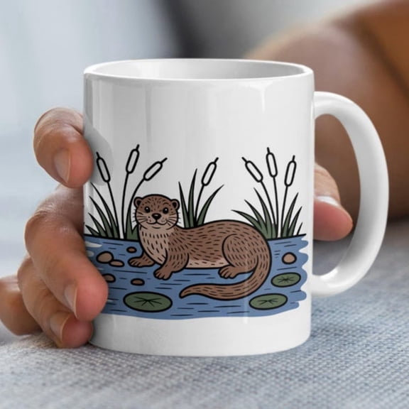 Cute Otter Mug, Rr Otter Gift, Animal Lover Mug, Funny Otter Coffee Mug, Nature Mug, Unique Coffee Mug, Kawa Mug, Sea Otter Mug.