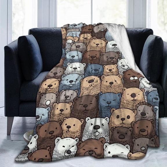 Cute Otter Pattern Throw Blanket, Fun Cartoon Doodle Artwork, Artistic and Playful Home Decor 50x40