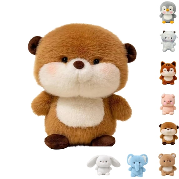 Cute Otter Plush Toy, Soft Cartoon Animal Stuffed Doll, Adorable Sitting Plush Figure for Home Interior Display and Holiday Present
