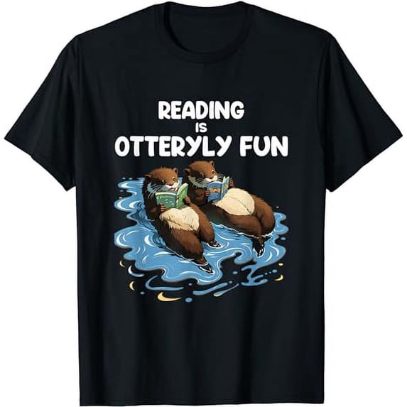Cute Otter Reading Book Two Otter Reading Is Otterly Fun T-Shirt