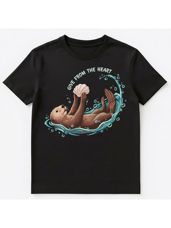 Cute Otter Shell With Heartfelt Message Unisex T-Shirt
