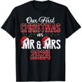 thumbnail image 1 of Cute Our First Christmas As Mr & Mrs 2024 Couples Pajamas T-Shirt, 1 of 4