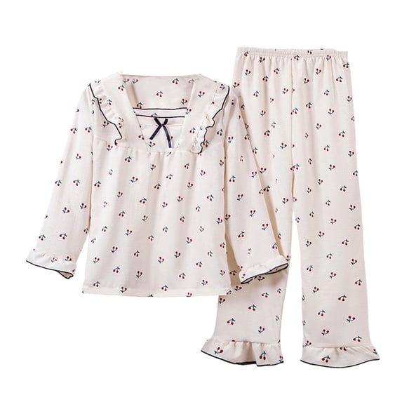 Cute Outfits For Girls Clothes Long Sleeve Cartoon Print Homewear Sets For Photography Birthday Party