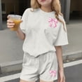 thumbnail image 1 of Cute Outfits for Girls 2 Piece Short Sleeve Crewneck Shirt and Shorts Matching Set Sweatsuit Summer Clothes Gray 9-10Years, 1 of 6