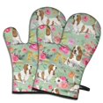 thumbnail image 1 of Cute Oven Mitts,Basset Hound and Pioneer Flower Oven Mitt 2-Pack Set,Kitchen Gloves for Oven,Heat Resistant Oven Mitts 7.7"x12", 1 of 7