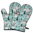 thumbnail image 1 of Cute Oven Mitts,Blue Christmas Santa and Snowman Pattern Oven Mitt 2-Pack Set,Kitchen Gloves for Oven,Heat Resistant Oven Mitts 7.7"x12", 1 of 7