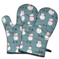 thumbnail image 1 of Cute Oven Mitts,Blue Christmas Snowman Pattern Oven Mitt 2-Pack Set,Kitchen Gloves for Oven,Heat Resistant Oven Mitts 7.7"x12", 1 of 7