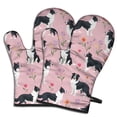 thumbnail image 1 of Cute Oven Mitts,Border Collie Dogs with Pioneer Flower Oven Mitt 2-Pack Set,Kitchen Gloves for Oven,Heat Resistant Oven Mitts 7.7"x12", 1 of 7
