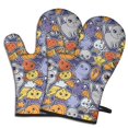 thumbnail image 1 of Cute Oven Mitts,Halloween Cute Icons Collage Pattern Oven Mitt 2-Pack Set,Kitchen Gloves for Oven,Heat Resistant Oven Mitts 7.7"x12", 1 of 7