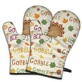 thumbnail image 1 of Cute Oven Mitts,Happy Thanksgiving Turkey Fall Leaves Oven Mitt 2-Pack Set,Kitchen Gloves for Oven,Heat Resistant Oven Mitts 7.7"x12", 1 of 7