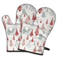 thumbnail image 1 of Cute Oven Mitts,Multicolor Christmas Tree Pattern Oven Mitt 2-Pack Set,Kitchen Gloves for Oven,Heat Resistant Oven Mitts 7.7"x12", 1 of 7