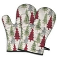 thumbnail image 1 of Cute Oven Mitts,Multicolor Christmas Tree Pattern Oven Mitt 2-Pack Set,Kitchen Gloves for Oven,Heat Resistant Oven Mitts 7.7"x12", 1 of 7