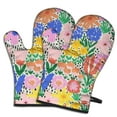 thumbnail image 1 of Cute Oven Mitts,Pioneer Flower Floral Print Pattern Oven Mitt 2-Pack Set,Kitchen Gloves for Oven,Heat Resistant Oven Mitts 7.7"x12", 1 of 7