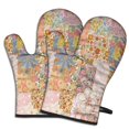 thumbnail image 1 of Cute Oven Mitts,Pioneer Flower Floral Print Pattern Oven Mitt 2-Pack Set,Kitchen Gloves for Oven,Heat Resistant Oven Mitts 7.7"x12", 1 of 7