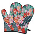 thumbnail image 1 of Cute Oven Mitts,Pioneer Flower Floral Print Pattern Oven Mitt 2-Pack Set,Kitchen Gloves for Oven,Heat Resistant Oven Mitts 7.7"x12", 1 of 7