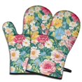 thumbnail image 1 of Cute Oven Mitts,Pioneer Flower Floral Print Pattern Oven Mitt 2-Pack Set,Kitchen Gloves for Oven,Heat Resistant Oven Mitts 7.7"x12", 1 of 7
