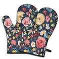 thumbnail image 1 of Cute Oven Mitts,Pioneer Flower Floral Print Pattern Oven Mitt 2-Pack Set,Kitchen Gloves for Oven,Heat Resistant Oven Mitts 7.7"x12", 1 of 7
