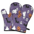thumbnail image 1 of Cute Oven Mitts,Purple Halloween Ghosts Skulls and Bats Oven Mitt 2-Pack Set,Kitchen Gloves for Oven,Heat Resistant Oven Mitts 7.7"x12", 1 of 7