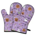 thumbnail image 1 of Cute Oven Mitts,Purple Halloween Pattern Oven Mitt 2-Pack Set,Kitchen Gloves for Oven,Heat Resistant Oven Mitts 7.7"x12", 1 of 7
