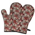 thumbnail image 1 of Cute Oven Mitts,Red Christmas Collage Pattern Oven Mitt 2-Pack Set,Kitchen Gloves for Oven,Heat Resistant Oven Mitts 7.7"x12", 1 of 7