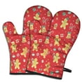 thumbnail image 1 of Cute Oven Mitts,Red Christmas Gingerbread Man Pattern Oven Mitt 2-Pack Set,Kitchen Gloves for Oven,Heat Resistant Oven Mitts 7.7"x12", 1 of 7