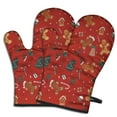 thumbnail image 1 of Cute Oven Mitts,Red Christmas Gingerbread Man Pattern Oven Mitt 2-Pack Set,Kitchen Gloves for Oven,Heat Resistant Oven Mitts 7.7"x12", 1 of 7