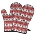 thumbnail image 1 of Cute Oven Mitts,Red Christmas Knitted Pattern Oven Mitt 2-Pack Set,Kitchen Gloves for Oven,Heat Resistant Oven Mitts 7.7"x12", 1 of 7