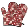 thumbnail image 1 of Cute Oven Mitts,Red Christmas Patchwork Pattern Oven Mitt 2-Pack Set,Kitchen Gloves for Oven,Heat Resistant Oven Mitts 7.7"x12", 1 of 7