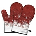 thumbnail image 1 of Cute Oven Mitts,Red Christmas Snowflake Pattern Oven Mitt 2-Pack Set,Kitchen Gloves for Oven,Heat Resistant Oven Mitts 7.7"x12", 1 of 7