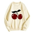 thumbnail image 1 of Cute Oversized Sweatshirts for Womens Trendy Cherry Graphic Pullover Tops Long Sleeve Shirt Outfits, 1 of 1