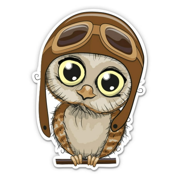 Cute Owl Adorable Hoot Big Eyes - 3" Vinyl Sticker - For Car Laptop I-Pad Phone Helmet Hard Hat - Waterproof Decal