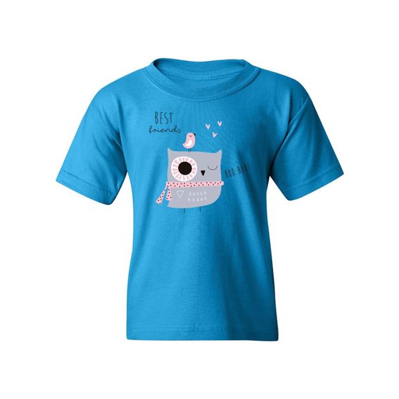 Cute Owl And Bird Friends T-Shirt Juniors -Image by Shutterstock, Small
