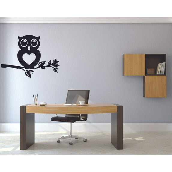Cute Owl Bird Heart Birds Animal Tree Animals Cartoon Wall Sticker Art Decal for Girls Boys Room Bedroom Nursery Kindergarten House Fun Home Decor Stickers Wall Art Vinyl Decoration Size (18x20 inch)