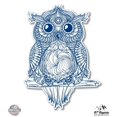 thumbnail image 1 of Cute Owl Blue Design - 3" Vinyl Sticker - For Car Laptop I-Pad Phone Helmet Hard Hat - Waterproof Decal, 1 of 1