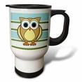 thumbnail image 1 of 3dRose, Cute Owl Blue Green Stripe, 14oz Stainless Steel Travel Mug, 1 of 1