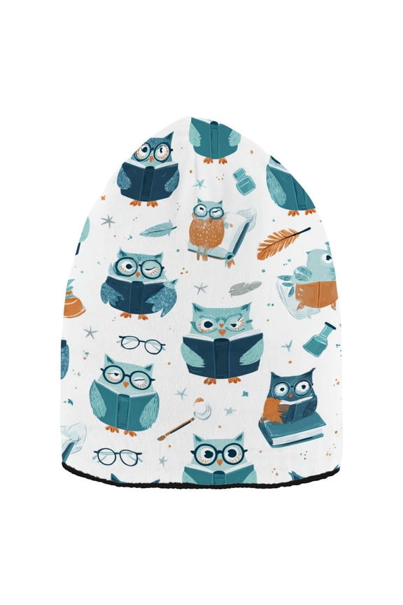 Cute Owl Book Beanie Hat Unisex Warm Winter Hat Cap For Women Men Winter Running