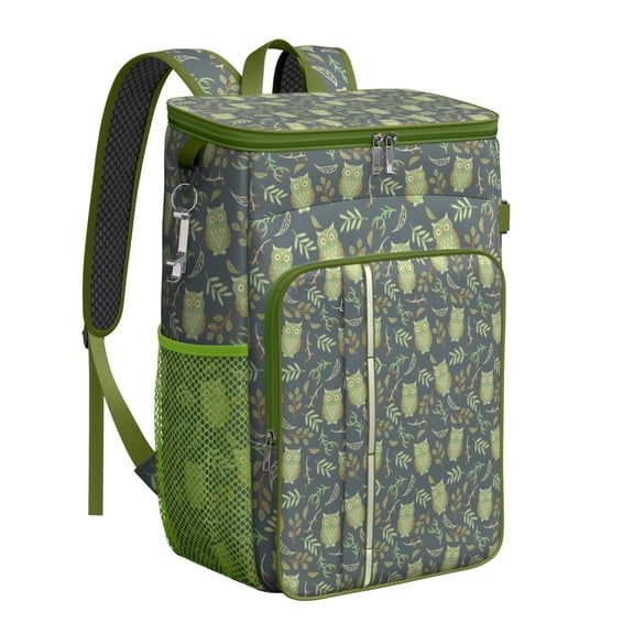 Cute Owl Cartoon Design Backpack Cooler, Insulated Leakproof Cooler Bag, Waterproof Lunch Backpack for Students, Picnic, Beach, Road Trips