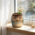 thumbnail image 1 of Cute Owl Ceramic Planter 2.6 Inch, Small Succulent Cactus Flower Pot for Indoor Outdoor Home Office Decor, Animal Style Tabletop Garden Decor Pot Gift, 1 of 6