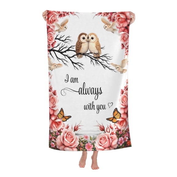 Cute Owl Couple Bath Towel Soft and Highly Absorbent for Adults