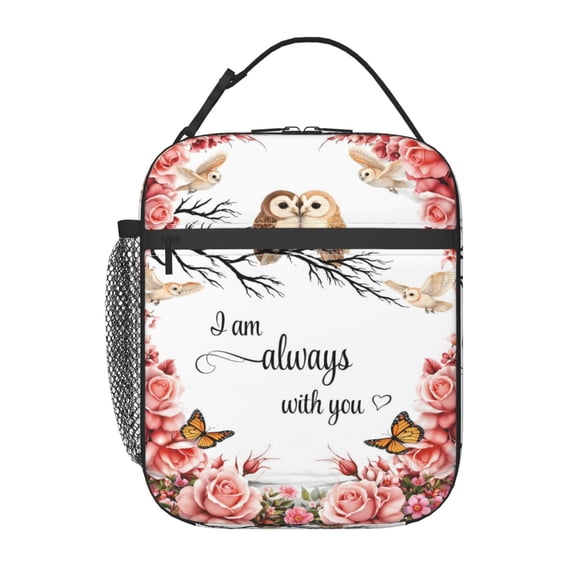 Cute Owl Couple Lunch Bag Portable Thermal Lunch Box for Men and Women