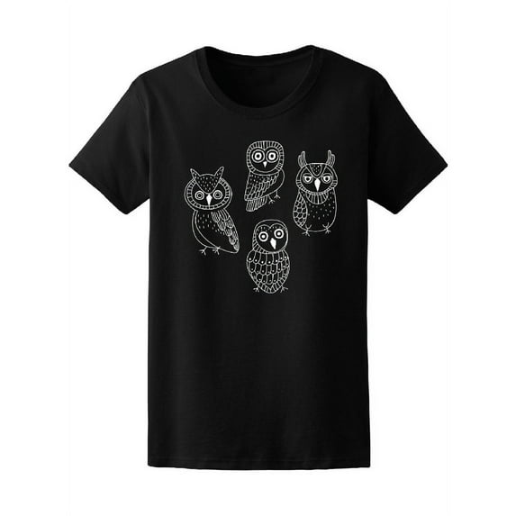 Cute Owl Doodles Tee Women's -Image by Shutterstock