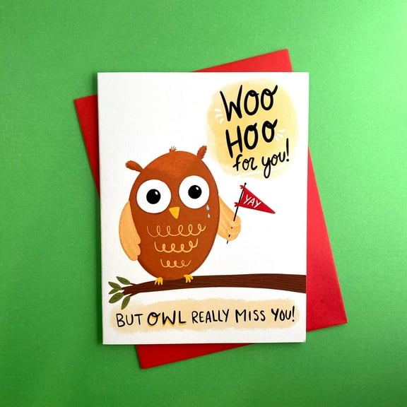 Cute Owl Greeting Card Woo Hoo for You! Cheerful Design with Fun Message Envelope Included, Blank Inside Perfect for Celebrations & Encouragement