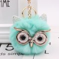 thumbnail image 1 of Cute Owl Keychain Artificial Rabbit Hairy Pom-pom Key Ring Women Bag Pendant, 1 of 23
