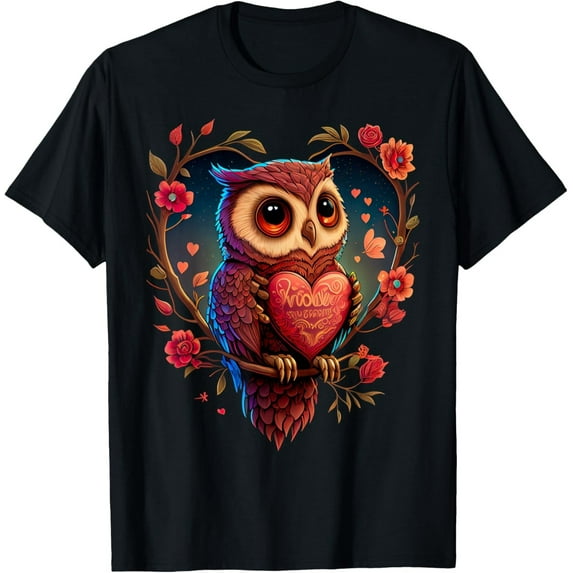 Cute Owl Lover T-Shirt – Valentine’s Day Animal Graphic Tee for Bird Fans