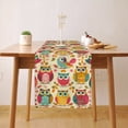 thumbnail image 1 of Cute Owl Pattern (5) Table Runner, Seasonal Fall Winter Kitchen Dining Table Decoration for Home Party Decor 18 x 72 Inch, 1 of 4