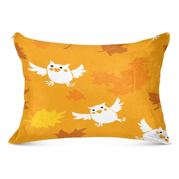 Cute Owl Pattern Design Soft Plush Pillow Cover, Zippered Design, Comfortable for Bedroom and Sofa