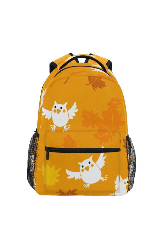 Cute Owl Pattern Design Stylish Large Backpack 15L Self-Standing Durable Twill for School, Office and Travel Use