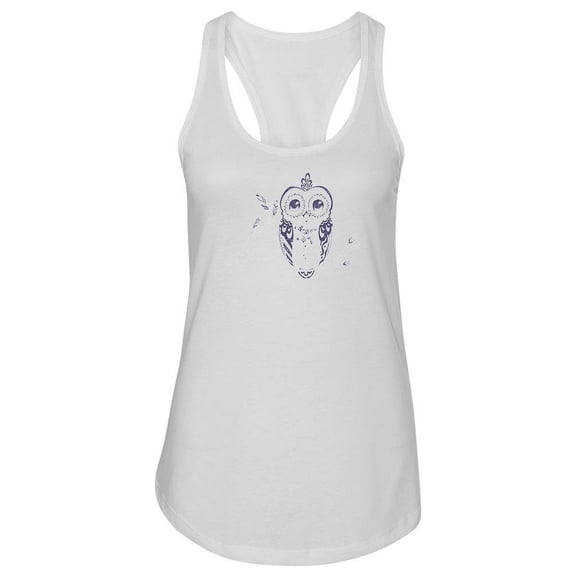 Cute Owl Racerback Tank Women -Image by Shutterstock, Female XX-Large
